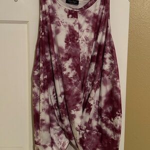 Stylish Maroon and White Tank Top